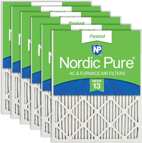 Vista 18 de Nordic Pure 20x20x1 (Tamaño real: 19 1/2 x 19 1/2 x 3/4) Filtros de aire para caldera/aire acondicionado Poly Green MERV 6 – Reduce el polvo