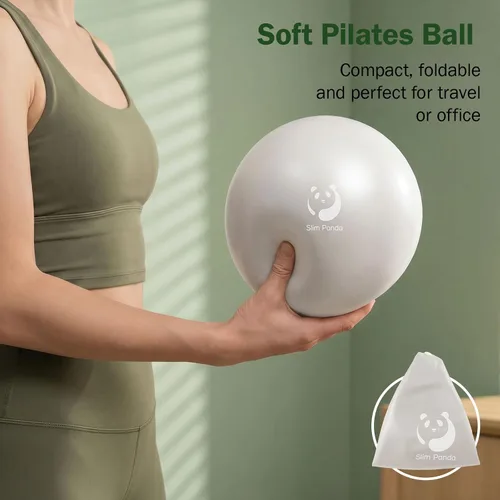 Vista 37 de Slim Panda Pilates Ball, 9 Inch Small Exercise Ball, Anti Burst Mini Yoga Ball for Stability, Workout, Barre, Core Strength, Physical Therapy