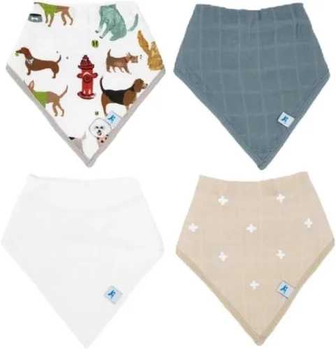 Vista 8 de Little Unicorn Babero bandana de muselina de algodón con forro polar