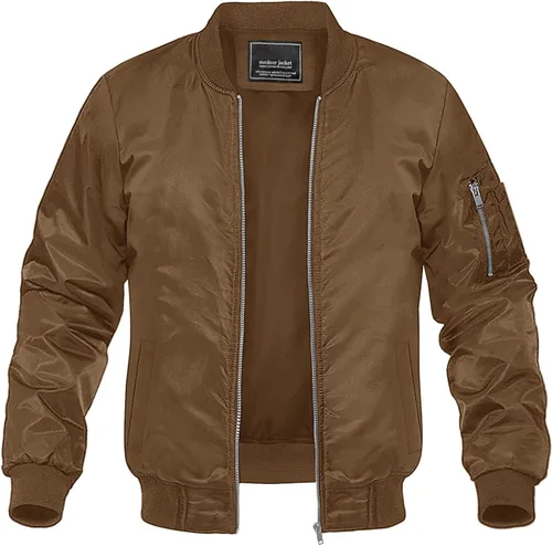 Vista 22 de MAGNIVIT - Chaqueta bomber ligera para hombre, cortavientos, casual, para primavera y otoño, para exteriores