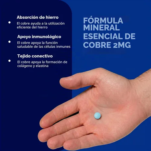 Vista 4 de GNC Cobre 2 mg, importante para la absorción de hierro, 100