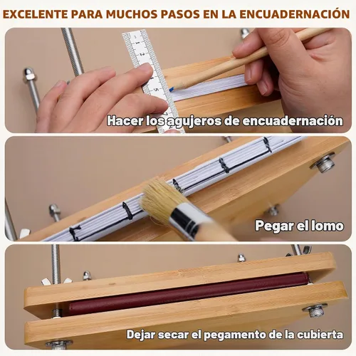 Vista 7 de HEJIN - Kits de encuadernación de libros, materiales de encuadernación de libros con prensa de libros