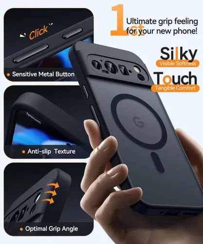 Vista 7 de CANSHN Funda magnética para Google Pixel 9 Pro XL (6.8 pulgadas), mejorada [protección completa de la cámara] [compatible con Magsafe]