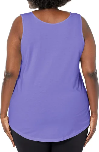 Vista 2 de JUST MY SIZE Women's Size Cotton Jersey Shirttail Tank Top, Plus Sleeveless Shirts