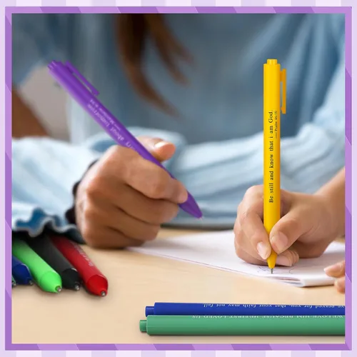 Vista 5 de Cholemy 50 bolígrafos con versículos bíblicos, regalos cristianos a granel, bolígrafos cristianos para mujeres, herramientas de escritura con citas