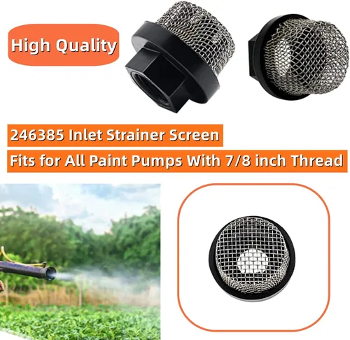 Vista 3 de ZLIANGQ 246385 - Filtro de entrada de manguera de 7/8 pulgadas para pistolas de pintura sin aire Graco Ultra 390 395 495, compatible con bombas