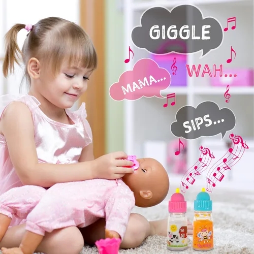Vista 6 de My Sweet Baby® Magic Doll - Biberones de Alimentación Mágicos que Desaparecen con Conjunto de Sonidos – Sorbos con Sonido, Dice "Mama", Risita +