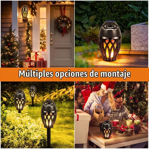 Vista 6 de Altavoces Bluetooth para exteriores, inalámbricos con llama LED, negro Diseño impermeable IPX5, Bluetooth 5.0, lámpara de llama LED, para fiesta