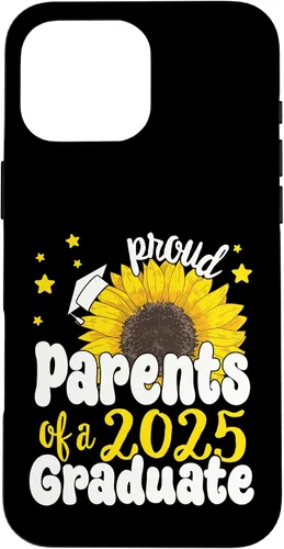 Vista 19 de iPhone 16 Parents of a 2025 Graduate 25 Senior Graduation Sunflower Case