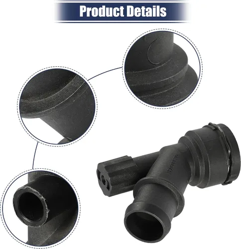Vista 4 de ACROPIX Conector de manguera de refrigerante para Volkswagen Beetle, 1 unidad, color negro
