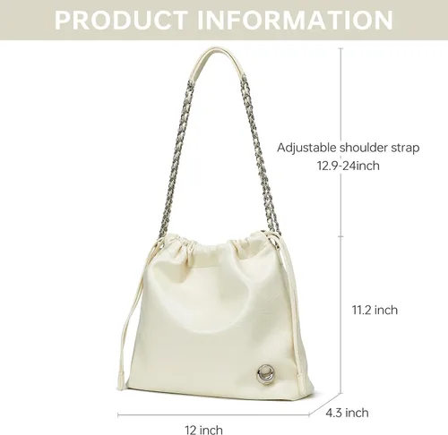 Vista 2 de LA FESTIN - Bolso de mano de piel para mujer, elegante bolso con correa de cadena, de lujo, suave, a la moda para el trabajo