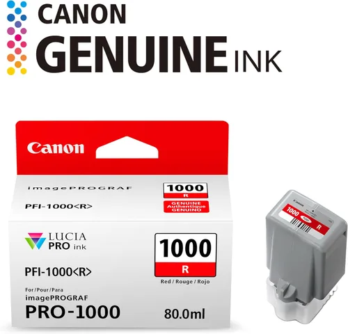 Vista 2 de Canon PFI-1000 Depósito de tinta roja auténtica, compatible con impresoras ImagePROGRAF PRO-1000