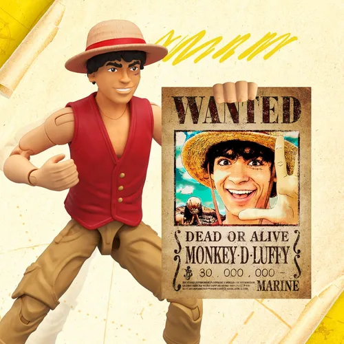 Vista 8 de Figura de acción de One Piece Monkey D. Luffy, 6 pulgadas (5.9 in) con 6 accesorios, incluye brazos y piernas intercambiables, póster deseado y base