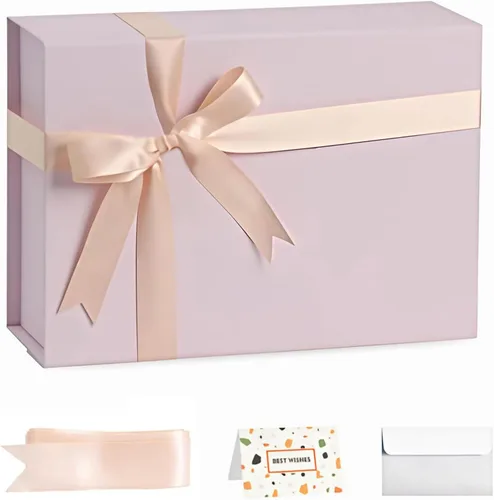 Vista 8 de Cajas de regalo negras con tapas, paquete de 3, caja de regalo mediana de Negro