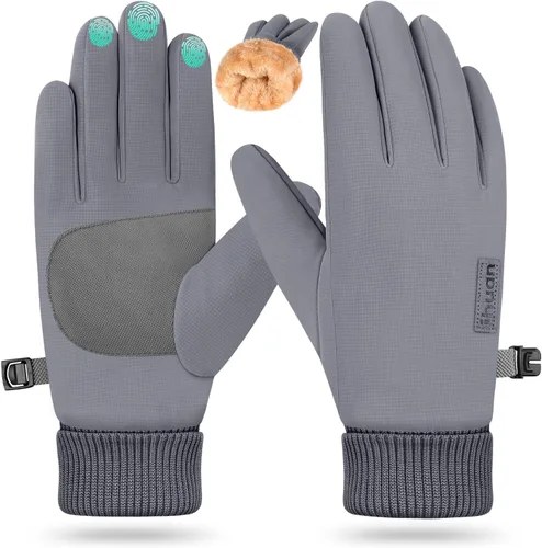 Vista 8 de ihuan - Guantes de invierno impermeables para pantalla táctil, para mujer y Forro polar cálido, resistente al viento, antideslizante, aislamiento