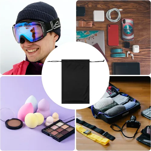 Vista 5 de AIEX Bolsa para gafas, 4 piezas, bolsa de microfibra, bolsa de gafas de esquí, bolsa de gafas de sol, bolsa de gafas de sol a granel, bolsa