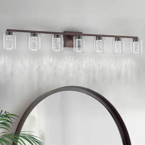 Vista 9 de SineRise - Lámpara de tocador de 2 luces, negra y dorada, con 3 modos de color (3000K/4000K/6000K), lámpara de baño LED con protección ocular