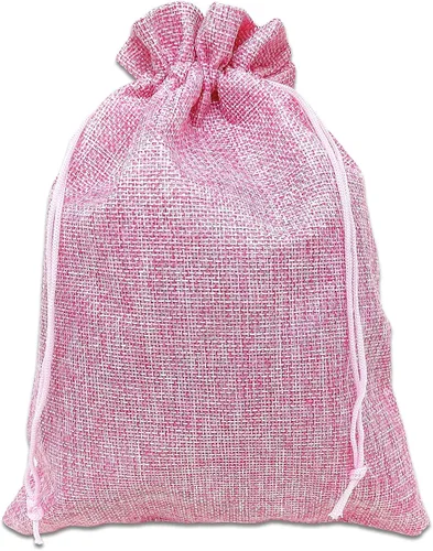 Vista 6 de TheDisplayGuys - Paquete de 12 bolsas de regalo de arpillera natural de 4 x 6 pulgadas con cordón (marrón natural, pequeña) para recuerdos