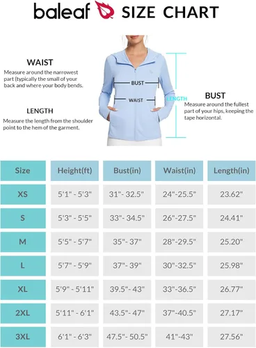 Vista 7 de BALEAF Chaqueta UPF 50+ para mujer, ligera, con capucha, manga larga, para correr, senderismo, ropa al aire libre