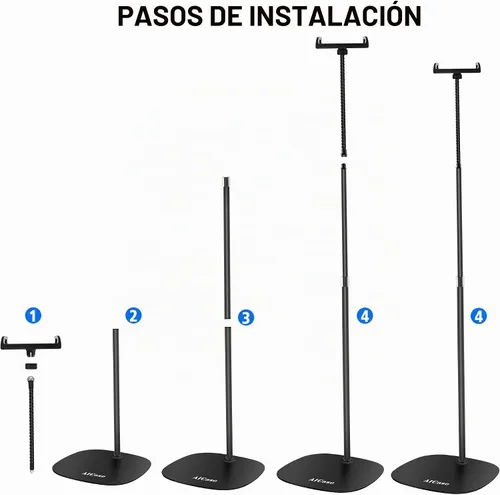 Vista 9 de AICase Aluminio ajustable en altura ajustable (35.8 in - 53.9 in) y base estable de 4.9 lbs con cuello de cisne compatible con iPad/Tablet de 4,6 a