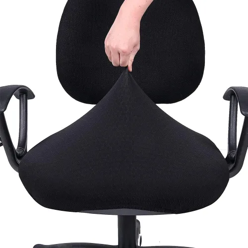 Vista 5 de Smiry Fundas de asiento de silla de computadora de oficina, de jacquard elástico, extraíbles, lavables, antipolvo, protectores de cojín para silla