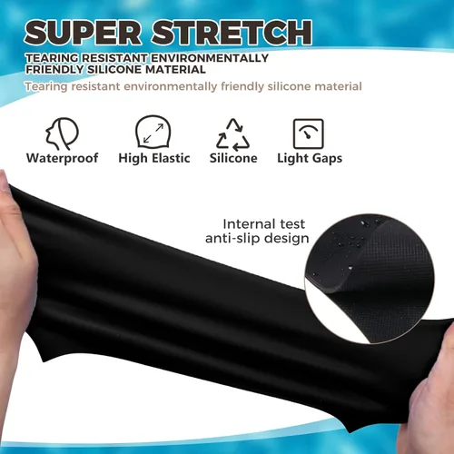 Vista 7 de Gorro de natación extra grande para mujeres y hombres, adultos, jóvenes, gorro de natación de silicona impermeable para cabello muy largo, cabello