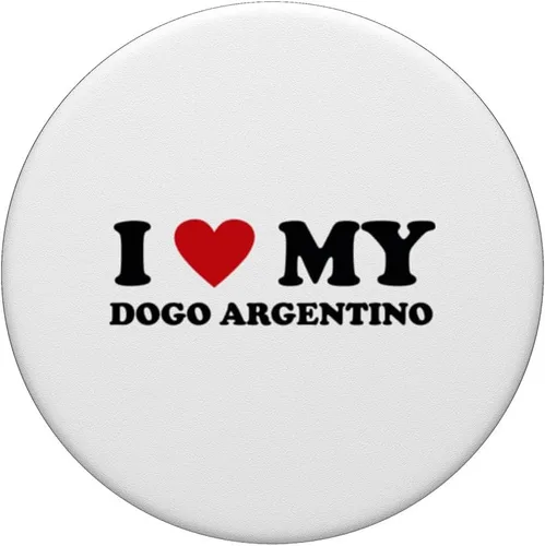 Vista 3 de I Heart Dog Dad Mom - I Love Dogo Argentino PopSockets Standard PopGrip