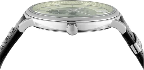 Vista 2 de Versace Reloj VBQ080017 con diseño de V-Circle de 1.654in para hombre, Plateado, V-Circle
