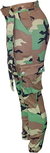 Vista 6 de LKOUS Pantalones cargo de camuflaje para mujer