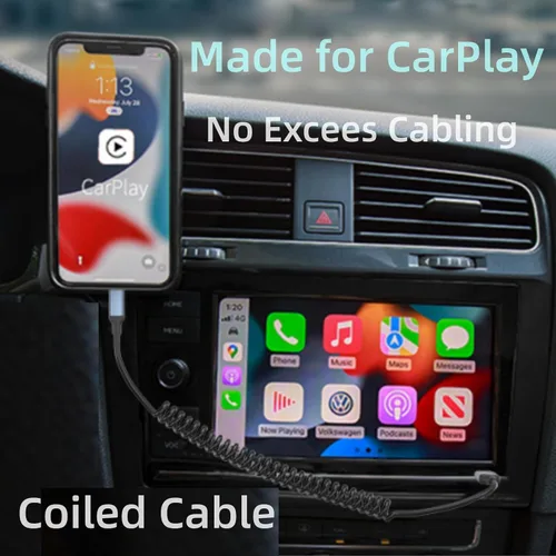 Vista 2 de Cable USB C en espiral, paquete de 2 cables de carga USB C retráctiles para iPhone 15, cable de carga de coche USB tipo C de 3 pies, cable de carga