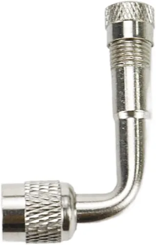 Vista 2 de Modengzhe 4 piezas de extensores de vástago de válvula de neumático de 90 grados H62, adaptadores de extensión de válvula de latón para neumáticos