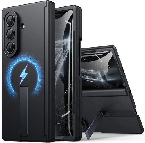 Vista 18 de BXYJY Funda para Samsung Galaxy Z Fold 7 con soporte, protector de pantalla frontal, protección de bisagra, delgada y resistente, cubierta dura