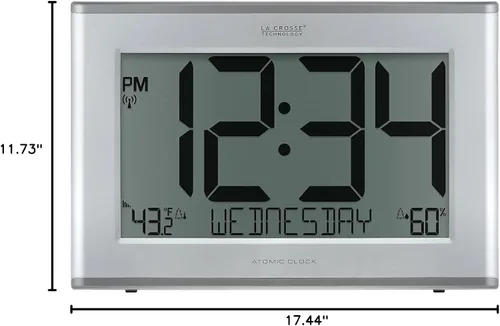 Vista 7 de La Crosse Technology 513-63867-INT Reloj digital atómico extra grande delgado con temperatura y humedad al aire libre