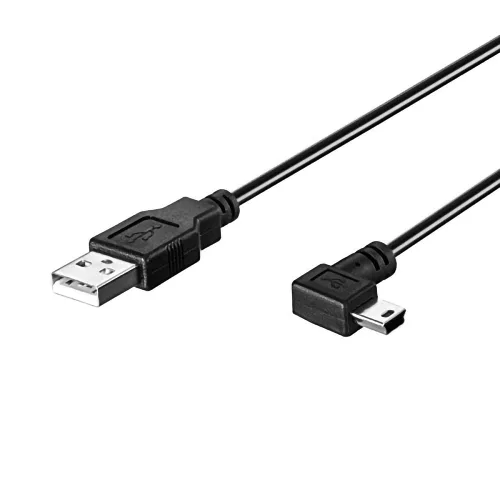 Vista 6 de Cable USB 2.0 extra largo de 16.4 ft a mini USB de 90 grados de ángulo izquierdo Cable de carga con 5 clips de cableado para Garmin Nuvi GPS Dash 5M