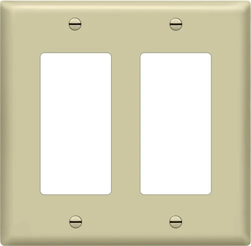 Vista 19 de ENERLITES - Cubierta decorativa de interruptor doble, placa de pared de dos salidas, 2 bandas de gran tamaño, 5.50 x 5.50 pulgadas, termoplástico