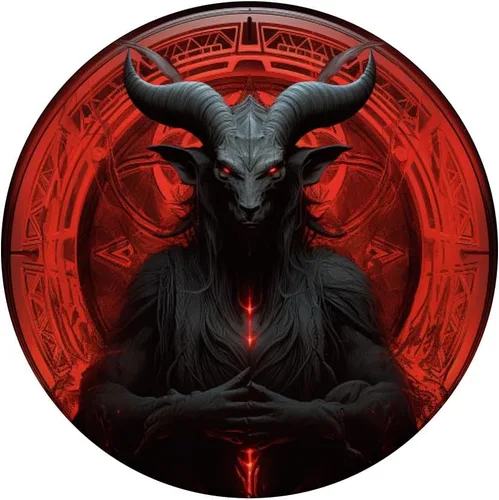 Vista 3 de PopSockets de Baphomet de luna roja satánica oculta PopGrip intercambiable