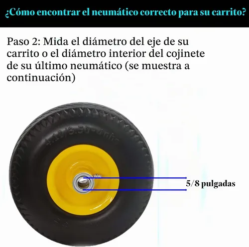 Vista 4 de Neumático Antipinchazos 4.10/3.50-4 para Carretilla de Mano con Orificio de Eje de 3/4", Desplazamiento de 2.2", Neumático Sólido de Repuesto de 10