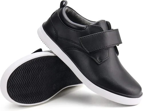 Vista 5 de firelli Mocasines para niños con gancho y lazo para uniforme escolar zapatos Oxford casuales