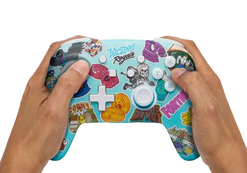 Vista 2 de PowerA Enhanced Wireless Controller for Nintendo Switch - Fortnite Sticker Mania, Nintendo Switch - OLED Model, Nintendo Switch Lite, Gamepad, game
