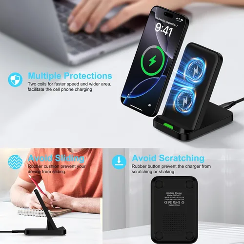 Vista 8 de Soporte de cargador inalámbrico para Samsung Galaxy S26 S25 FE Ultra Plus