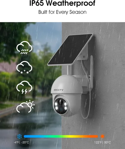 Vista 8 de ARCTV - Cámaras de seguridad solar 4K inalámbricas para exteriores