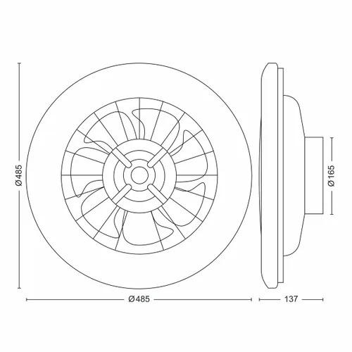 Vista 16 de Ventilador de Techo con Luz Philips Blanco