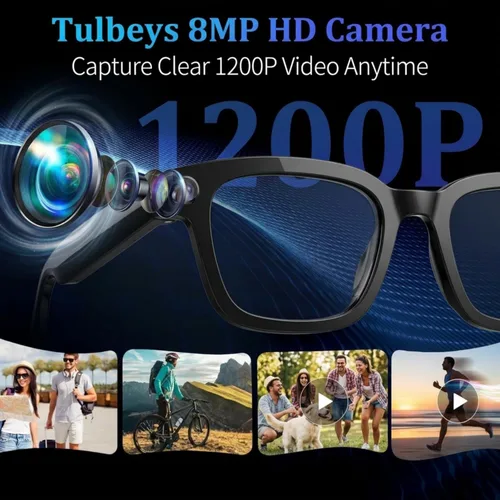 Vista 9 de AI Smart Glasses with Camera, 8MP HD Camera Glasses with Bluetooth