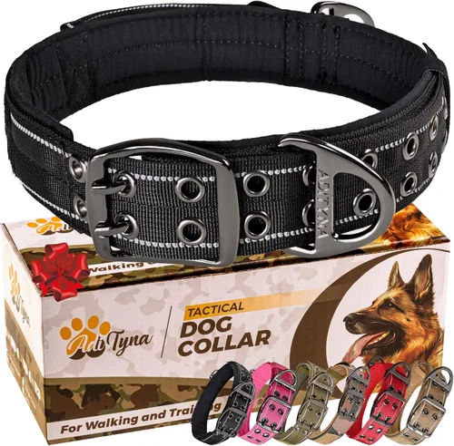 Vista 30 de ADITYNA Collar de perro resistente para perros extra grandes con mango de Collar táctico de camuflaje para caminar, entrenar, uso diario