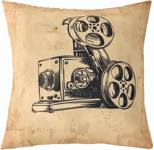 Vista 22 de Homewish Theater Cinema Poster Throw Pillow Covers (Pack of 1),Retro Movie Cushion Cover for Kids Boys Teens Popcorn Pillow Cases Movie Night Living