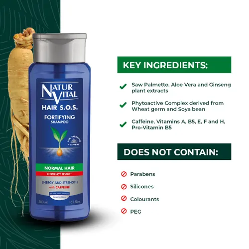 Vista 3 de NaturVital Champú revitalizante para cabello orgánico de aloe vera y ginseng unisex, natural para cabello normal, evita la rotura del cabello, libre