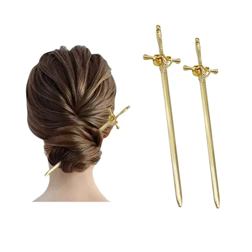 Vista 9 de 2 palillos para el cabello vintage para niñas, estilo chino, horquillas para cabello largo, accesorios para el cabello (negro)