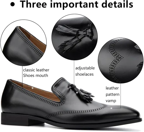 Vista 2 de Meijiana Men's Loafers Mens Classic Loafers Dress Shoes Loafers for Men Fashion Luxury Shoes
