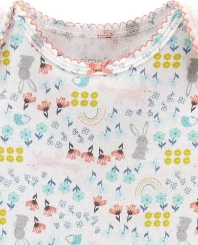 Vista 3 de Simple Joys by Carter's - Mameluco de manga larga para niña bebé, paquete con 5