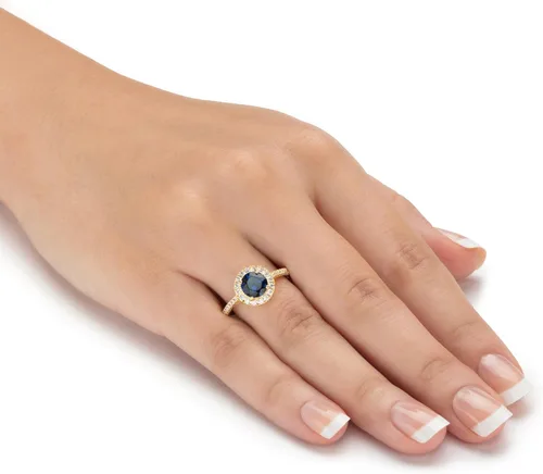 Vista 4 de PalmBeach Yellow Gold-plated Multi Color Simulated Gemstone and Cubic Zirconia 5 Piece Ring Set